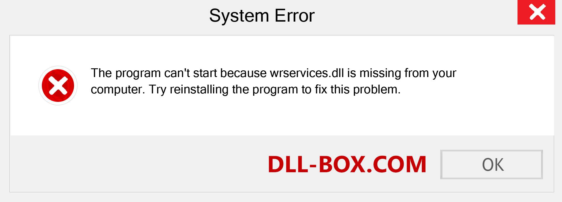  wrservices.dll file is missing?. Download for Windows 7, 8, 10 - Fix  wrservices dll Missing Error on Windows, photos, images